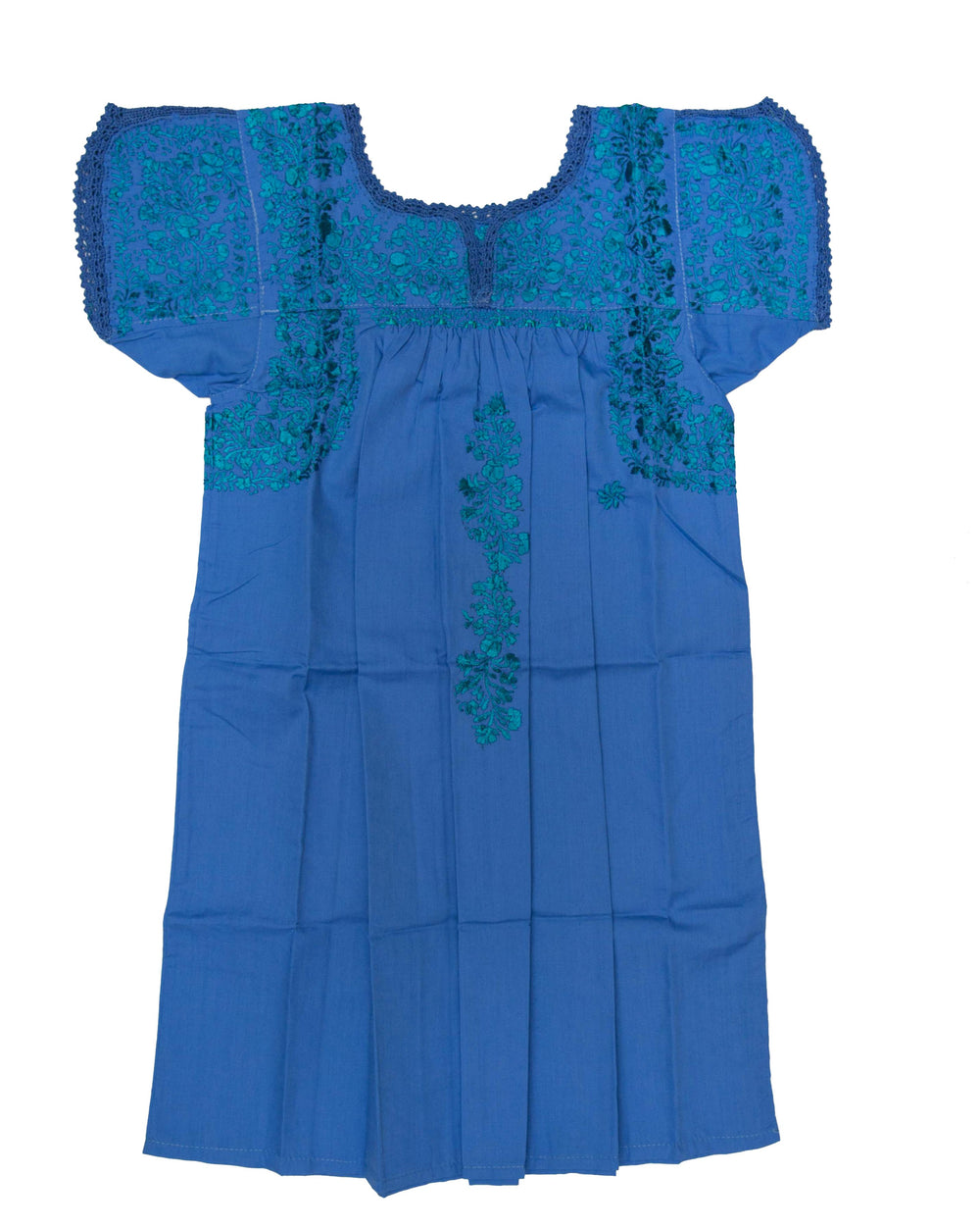 Girls Traditional Dress | Blue with Teal Silk