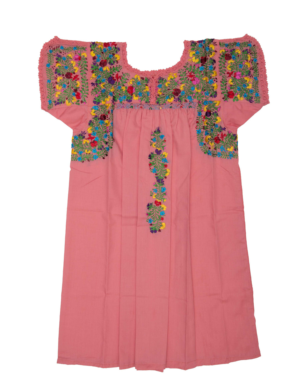 Girls Traditional Dress | Dusty Pink with Multicolor Silk