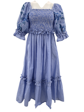 Load image into Gallery viewer, Lauren Dress | Blue Gingham with Blue Ombre
