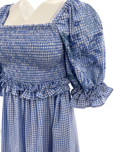 Load image into Gallery viewer, Lauren Dress | Blue Gingham with Blue Ombre
