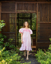 Load image into Gallery viewer, Mercedes Dress | Red &amp; White Stripe with Red Ombre

