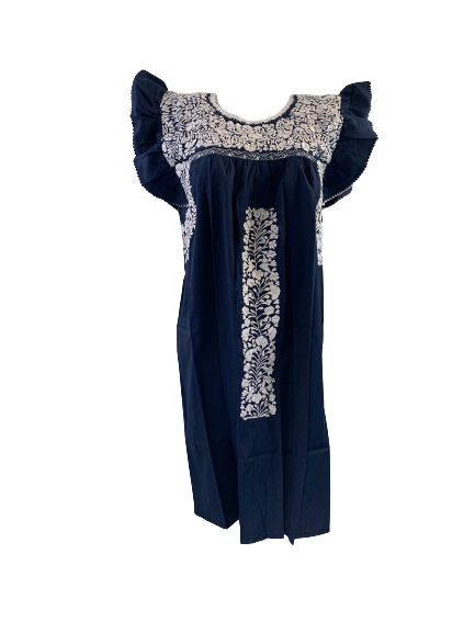 Sara Dress | Diamond Navy with White