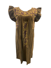 Load image into Gallery viewer, Sara Dress | Brown Corduroy with Gold
