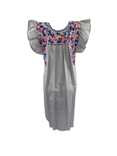 Load image into Gallery viewer, Sara Dress | Light Gray with Red &amp; Blue Ombre
