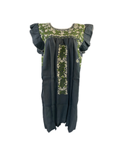 Load image into Gallery viewer, Sara Dress | Gray Linen with White &amp; Green
