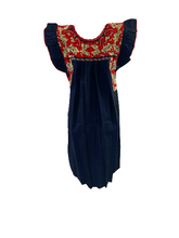 Load image into Gallery viewer, Sara Dress | Navy with Red &amp; Cream
