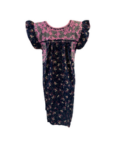 Load image into Gallery viewer, Sara Dress | Navy Floral with Pink &amp; Gray
