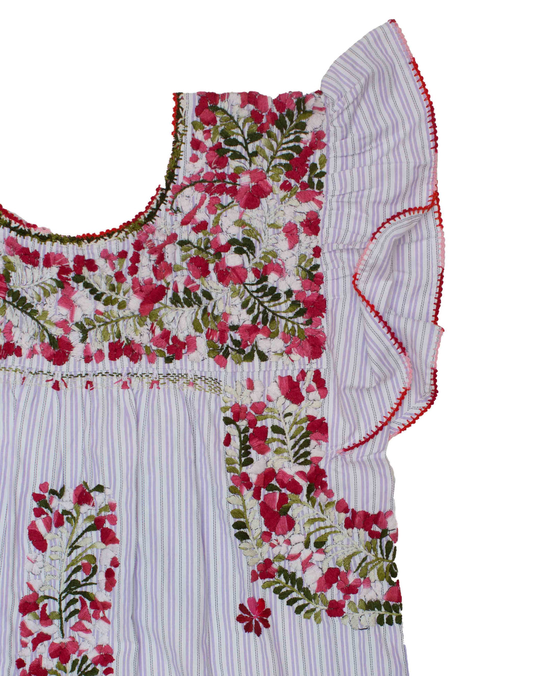 Sara Dress | Purple Stripes with Multicolor