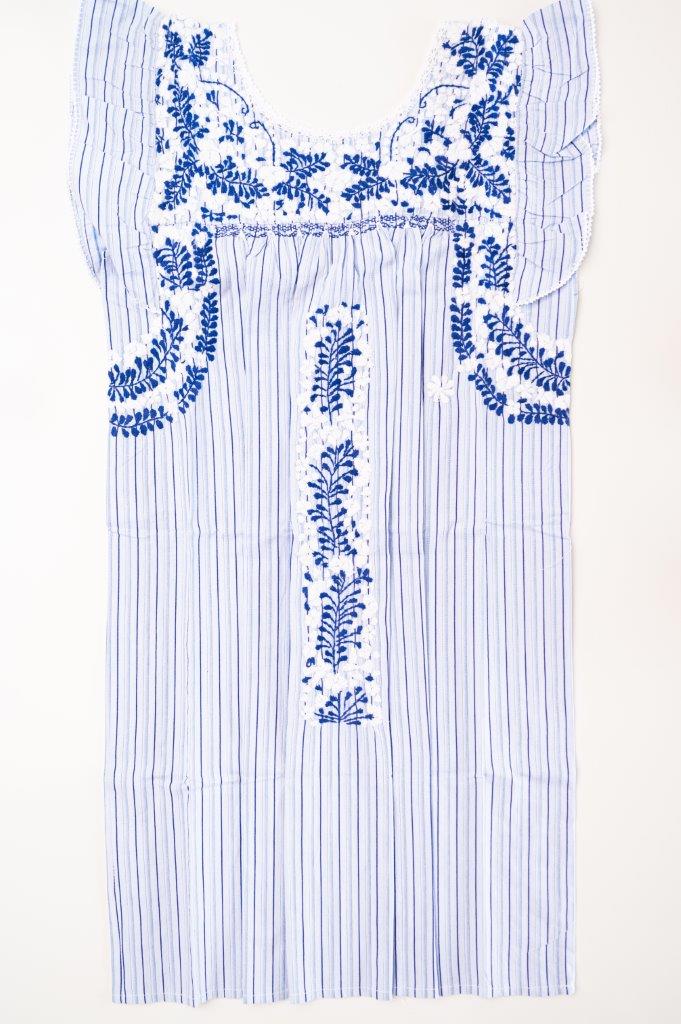 
                  
                    Sara Dress | Blue Stripes with White
                  
                