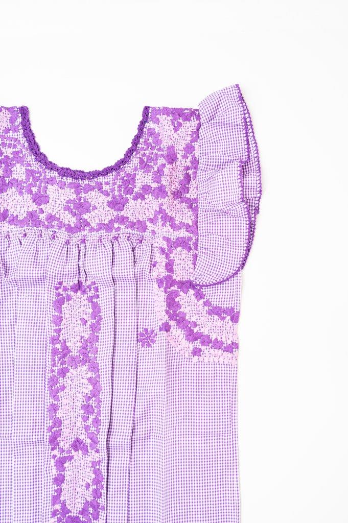 Sara Dress | Purple Gingham with Purple