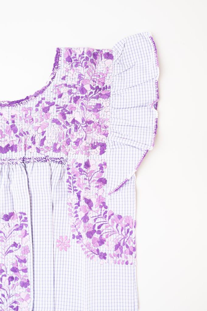 Sara Dress | Purple Stripe with Purple Ombre
