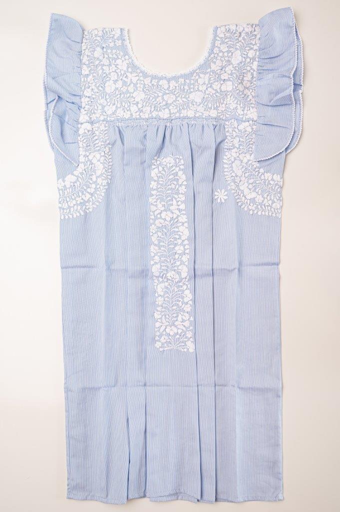 
                  
                    Sara Dress | Thin Blue Stripes with White
                  
                