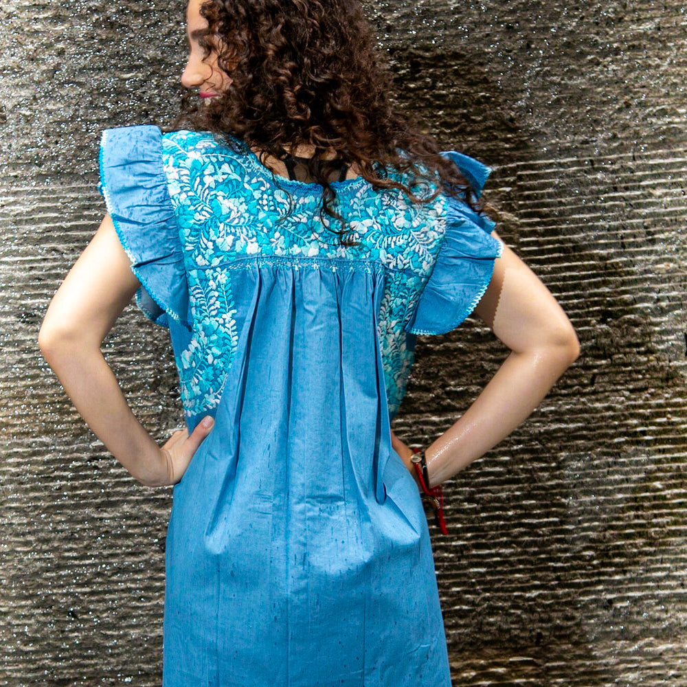 
                  
                    Sara Dress | Blue Chambray with Blue Ombre
                  
                