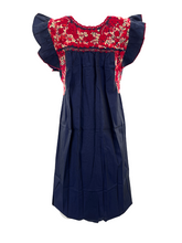 Load image into Gallery viewer, Sara Dress | Navy with Red Ombre
