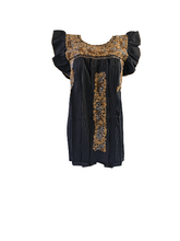 Load image into Gallery viewer, Sara Top | Thin Black &amp; White Stripes with Gold Ombre
