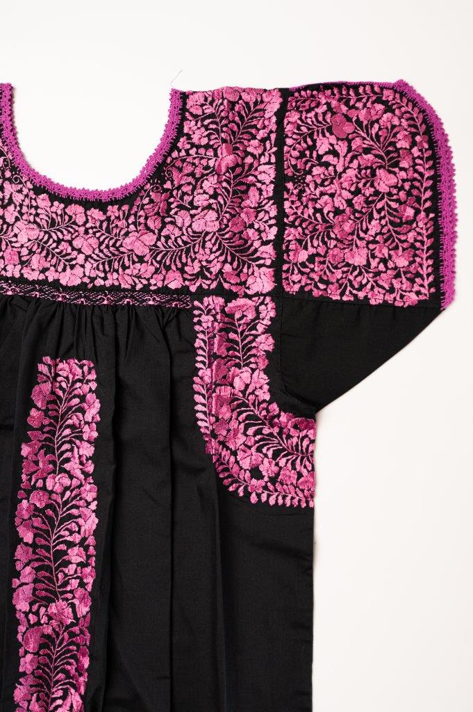 Traditional Dress | Black with Lavendar Silk