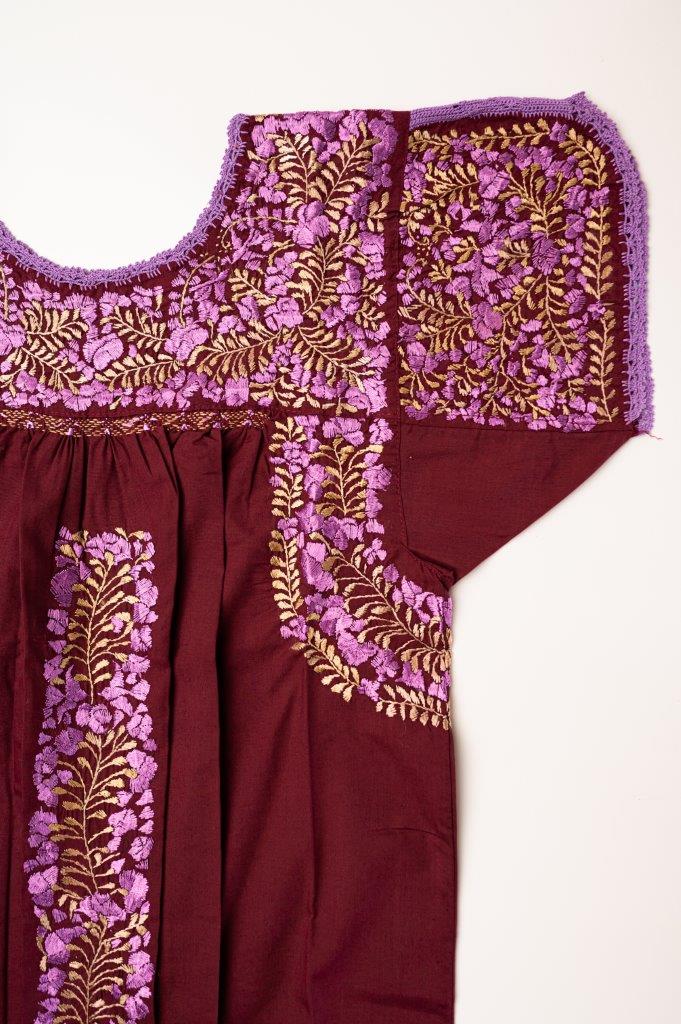 Traditional Dress | Plum with Purple and Gold Silk