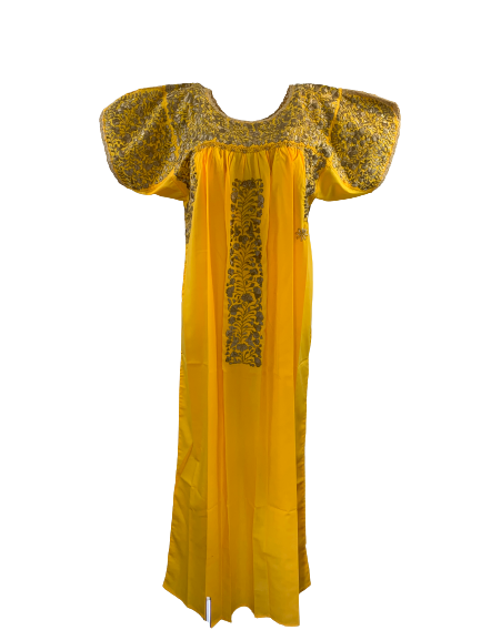 Traditional Dress | Yellow with Gold Silk