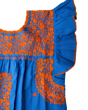 Load image into Gallery viewer, Sara Dress| Blue with Orange

