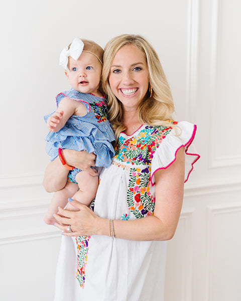 Madre Sara Dress | White with Multicolor