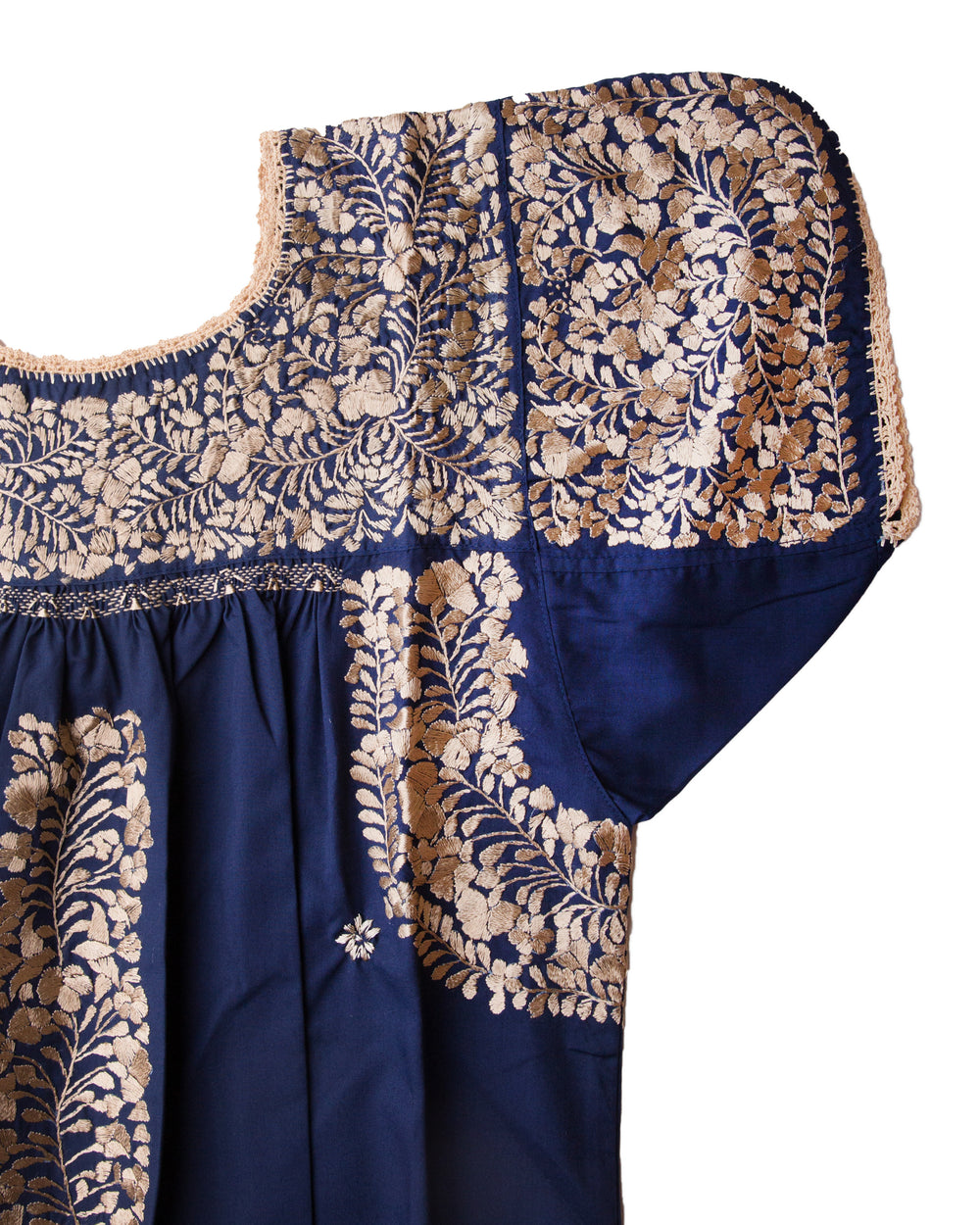 Traditional Dress | Navy with Gold Silk