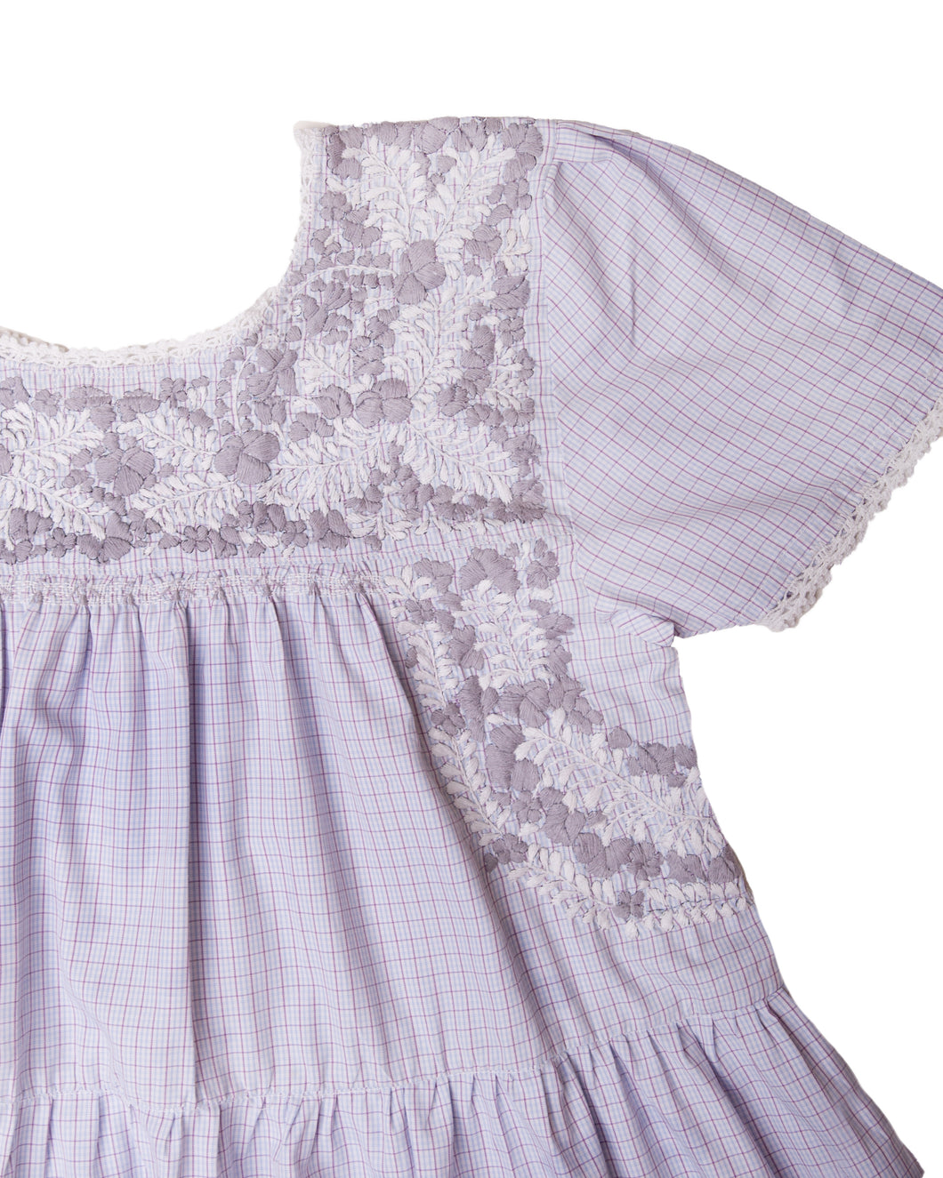 Gabriela Dress | Blue & Red Windowpane with Gray
