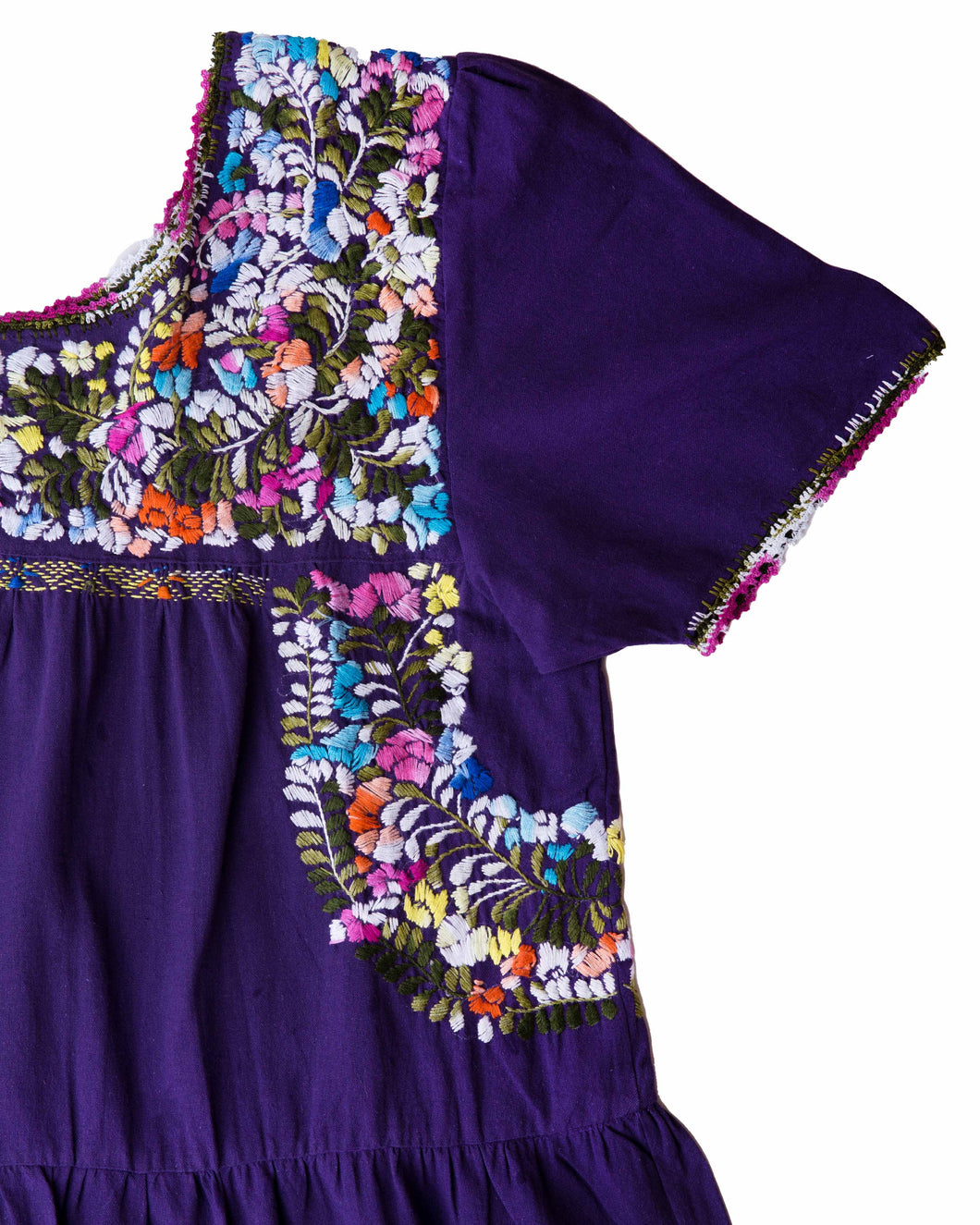 Gabriela Dress | Dark Purple with Multicolor